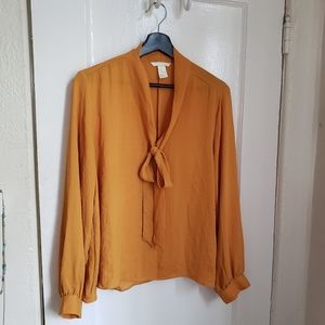 Host Pick! H&M Mustard Tie Front Blouse